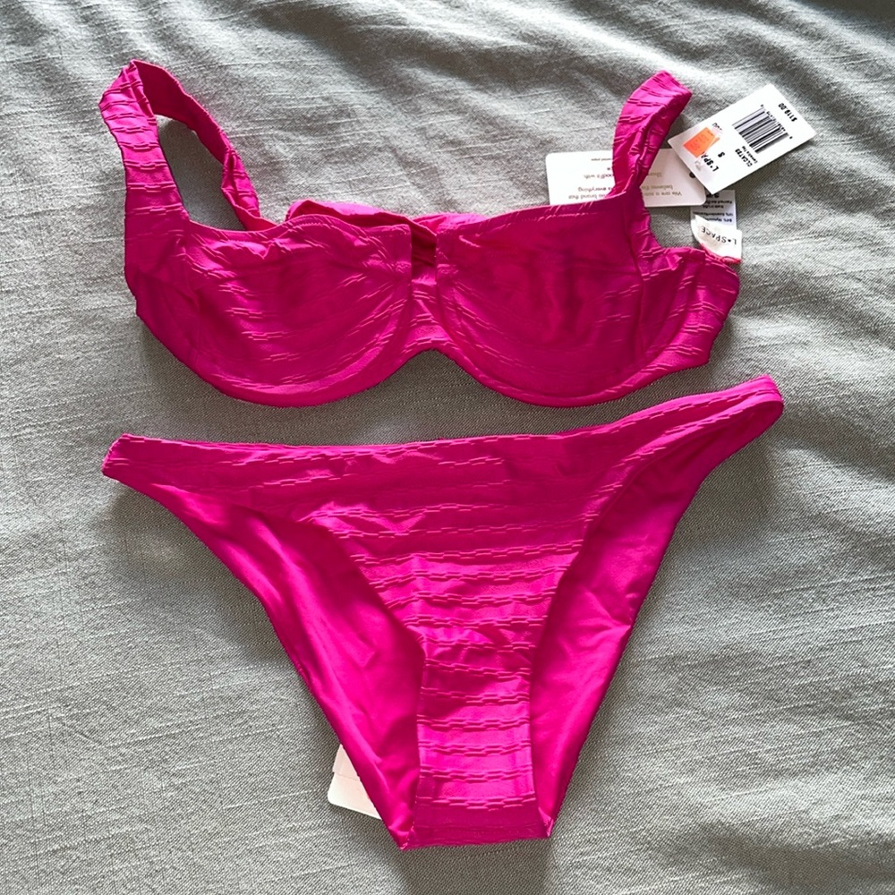 NWT L Space Bikini HOT PINK